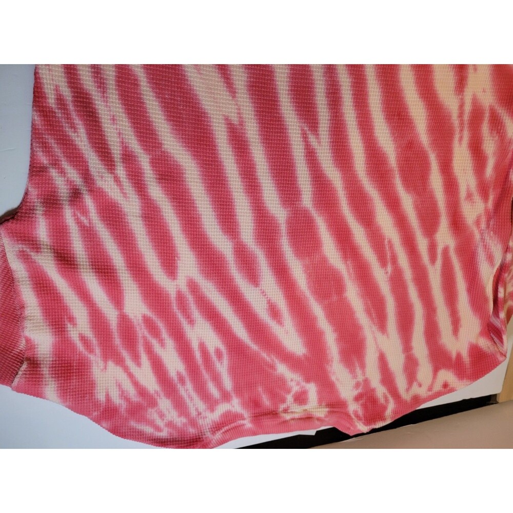 NWT For The Republic Size M Pink White Tie Dye Waffle Knit Thermal Top Cotton - Picture 14 of 14